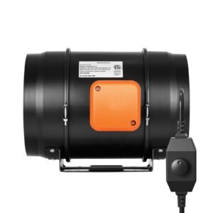 Inline Duct Fan, 8-Inch 750 CFM with Variable Speed Controller, Quiet AC-motor Ventilation Exhaust Fan for Cooling Booster, Grow Tents, Hydroponics