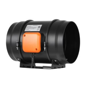 inline duct fan, 8 inch 750 cfm with variable speed controller, quiet ac motor ventilation exhaust fan for cooling booster, grow tents, hydroponics
