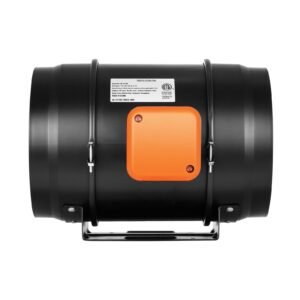 inline duct fan, 8 inch 807 cfm with temperature humidity controller, quiet ec motor ventilation exhaust fan for cooling booster, grow tents, hydroponics