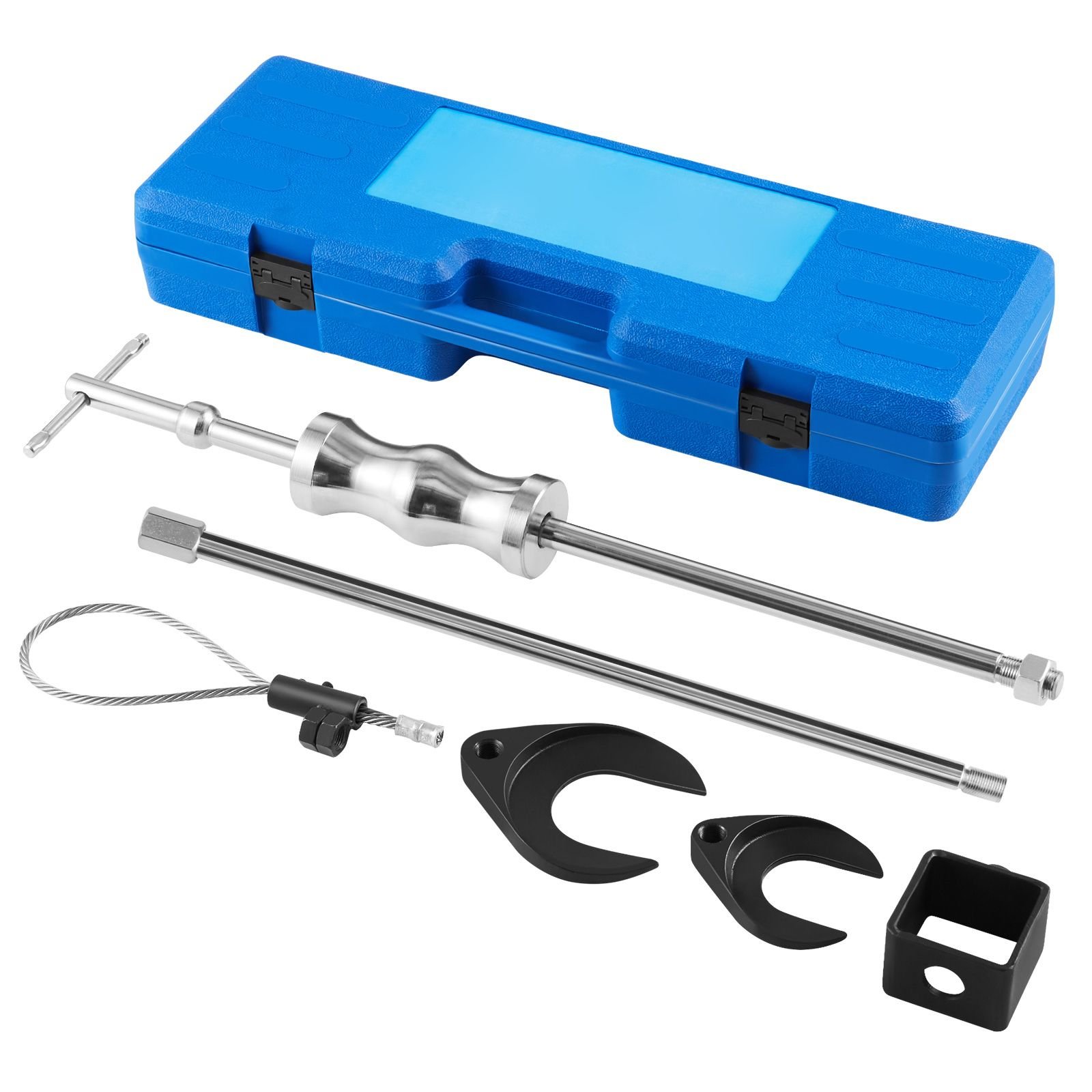 inner cv axle puller tool set with 5/8 in 18 slide hammer & 2 inch 2.5 inch cv joint fork adapter, inner cv joint removal tool kit, heavy duty front wheel drive axle puller slide hammer set