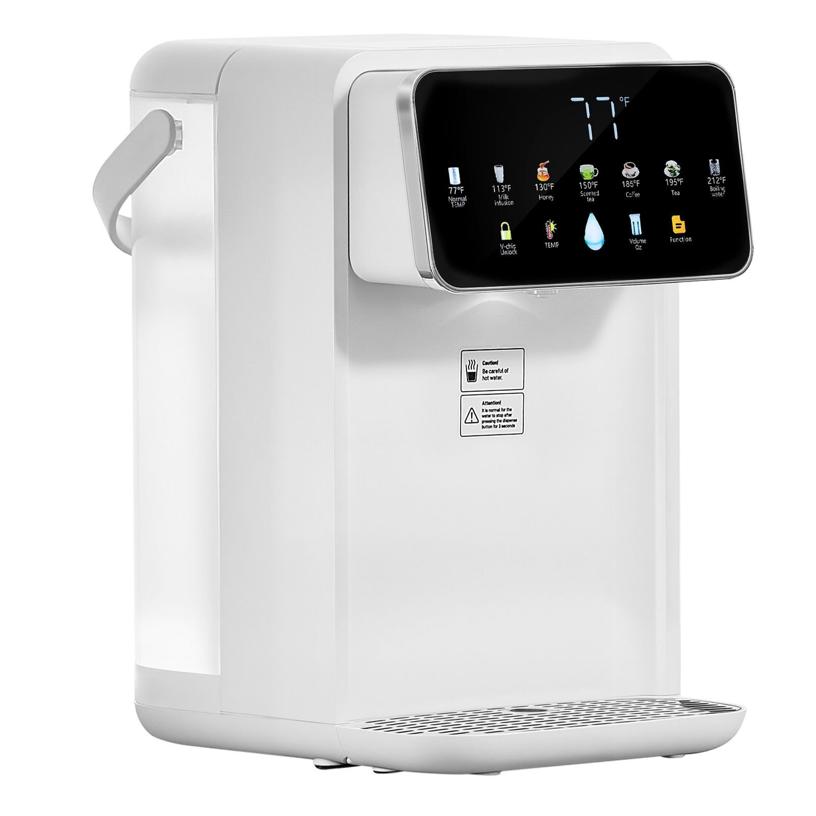 instant hot water dispenser, countertop boiling water dispenser with adjustable 7 temperatures & 7 water volumes, 118oz removable water tank, quick heating with touchscreen & child lock for home