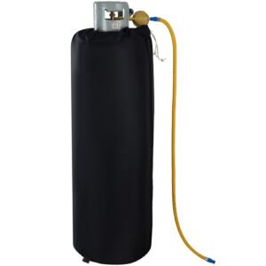 Insulated Band Style Gas Cylinder Warmer, Fits 100 lbs Gas Tanks 280W Propane Heater, Fixed Internal Thermostat Max Temp 90 Fahrenheit, Durable Waterproof Oxford Fabric, FCC Listed