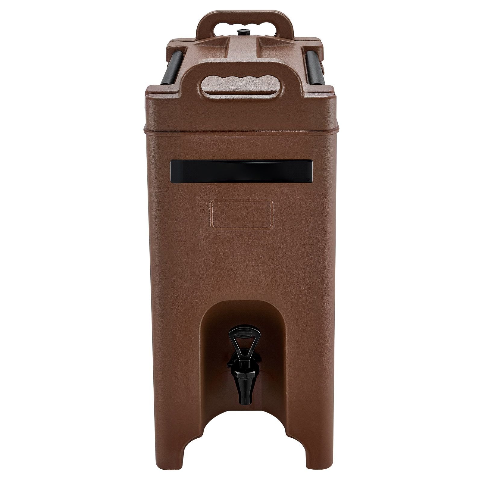 insulated beverage dispenser, 5 gal/19l hot and cold beverage server with spigot & handle, food grade thermal drink dispenser cooler for tea coffee water in cafes & restaurants, brown