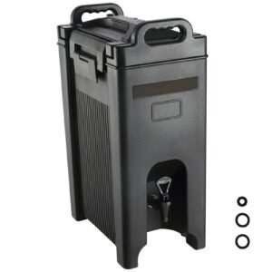 Insulated Beverage Dispenser, 5 Gallon, Food-grade LDPE Hot and Cold Beverage Server, Thermal Drink Dispenser Cooler with 0.9 in PU Layer Two-Stage Faucet Handle, for Restaurant Drink Shop