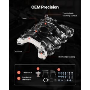 intake manifold, with gasket, engine intake manifold assembly compatible with 2007 2008 ford f 150 / e 150 / e 250, automotive engine replacement kit replace 615 375, 7l3z 9424 b, 7l3z 9424 f