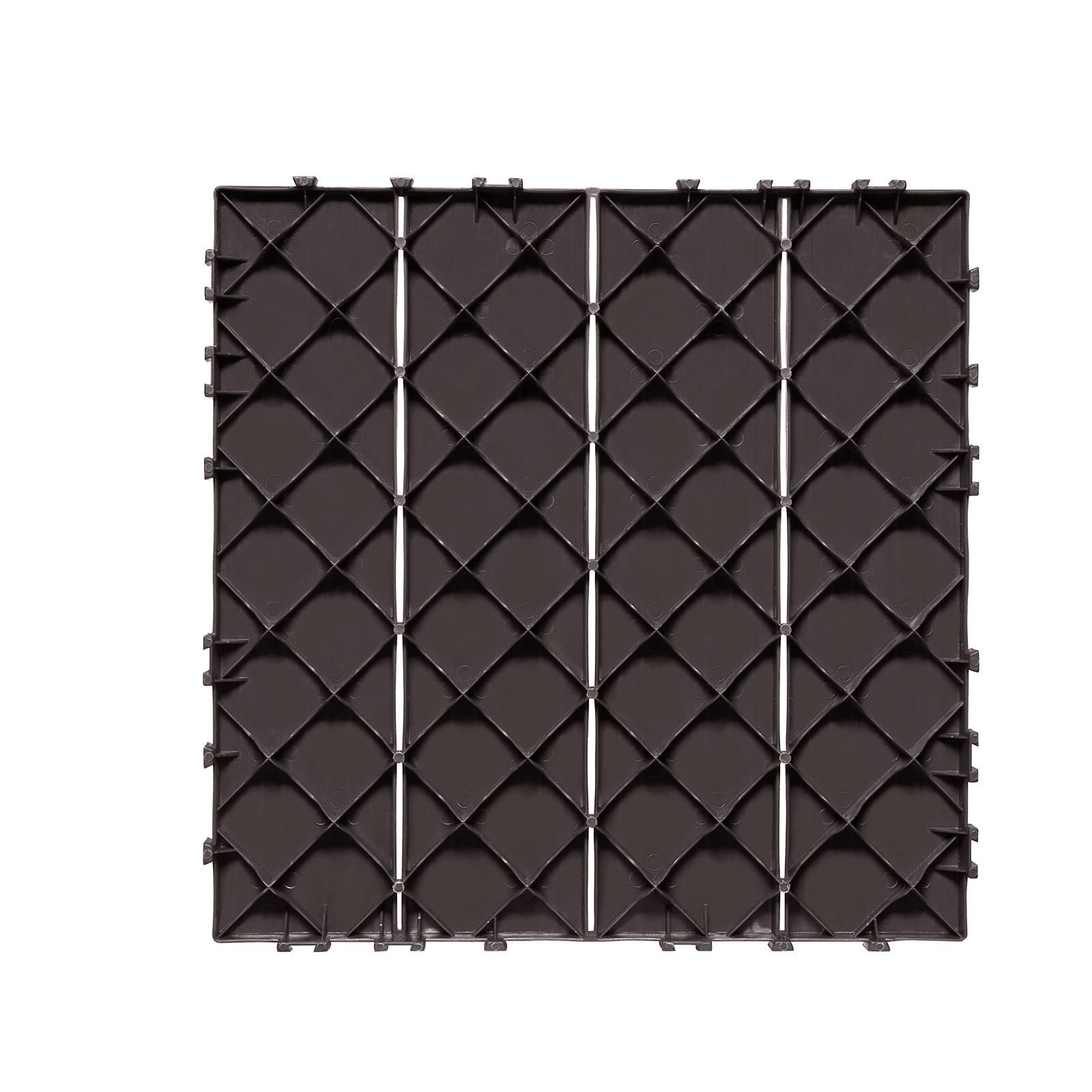 interlocking deck tiles, 10 pack,12"x12" 10 sq. ft plastic waterproof outdoor flooring all weather use, patio floor decking covering tiles for porch poolside balcony backyard, dark brown