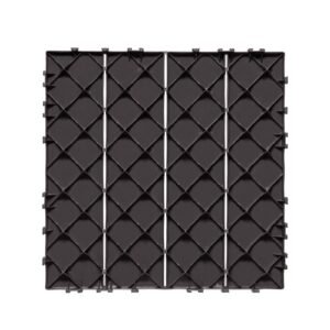 Interlocking Deck Tiles, 36 Pack,11.6"x11.6" 36 sq. ft Plastic Waterproof Outdoor Flooring All Weather Use, Patio Floor Decking Covering Tiles for Porch Poolside Balcony Backyard, Dark Brown