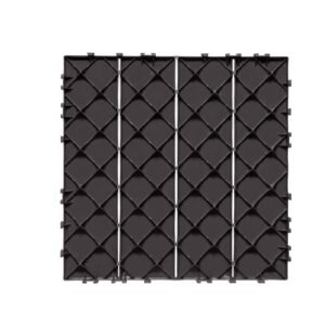 Interlocking Deck Tiles, 54 Pack,12"x12" 54 sq. ft Plastic Waterproof Outdoor Flooring All Weather Use, Patio Floor Decking Covering Tiles for Porch Poolside Balcony Backyard, Dark Brown