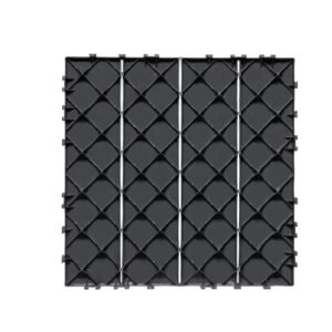Interlocking Deck Tiles, 54 Pack,12"x12" 54 sq. ft Plastic Waterproof Outdoor Flooring All Weather Use, Patio Floor Decking Covering Tiles for Porch Poolside Balcony Backyard, Dark Grey