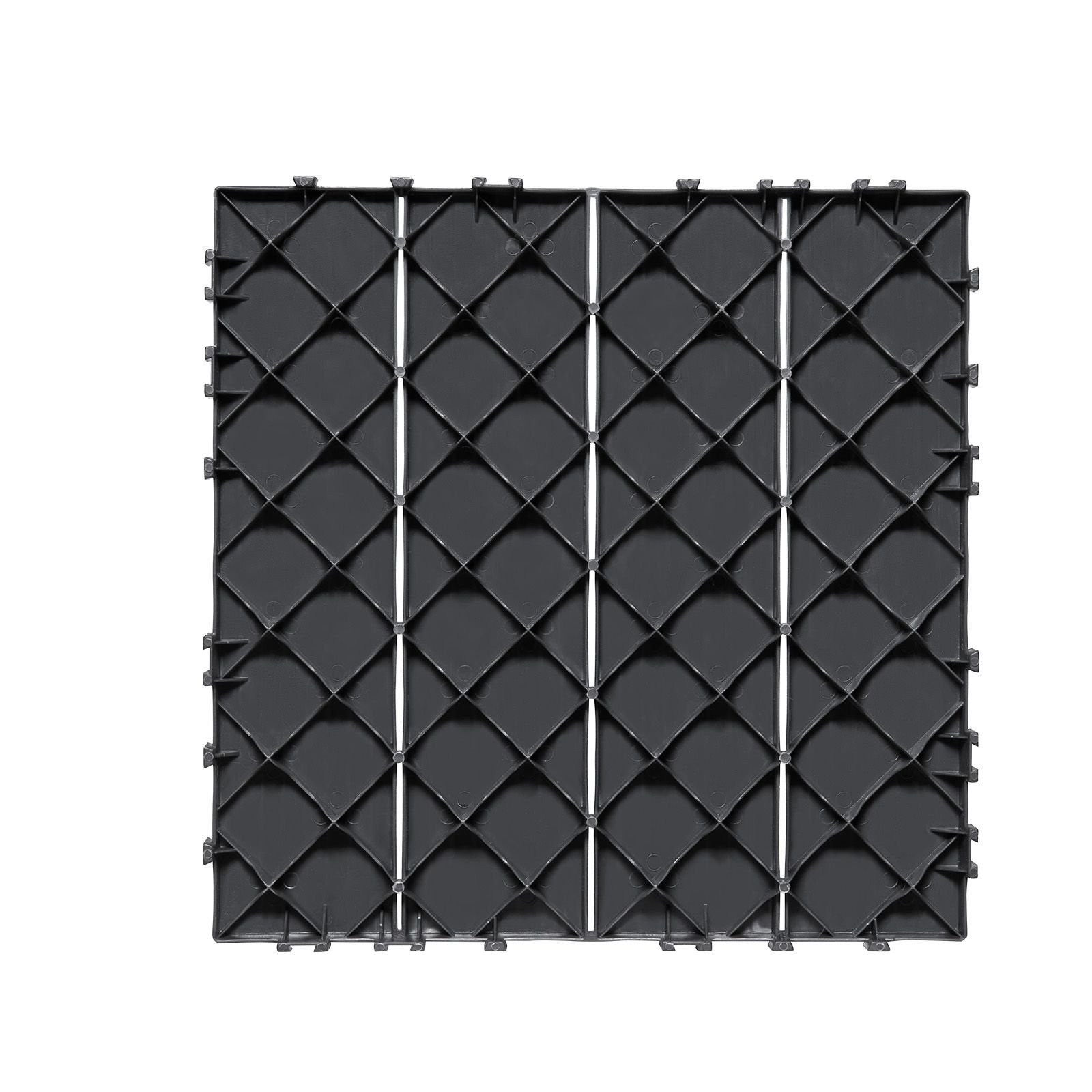 interlocking deck tiles, 54 pack,12"x12" 54 sq. ft plastic waterproof outdoor flooring all weather use, patio floor decking covering tiles for porch poolside balcony backyard, dark grey