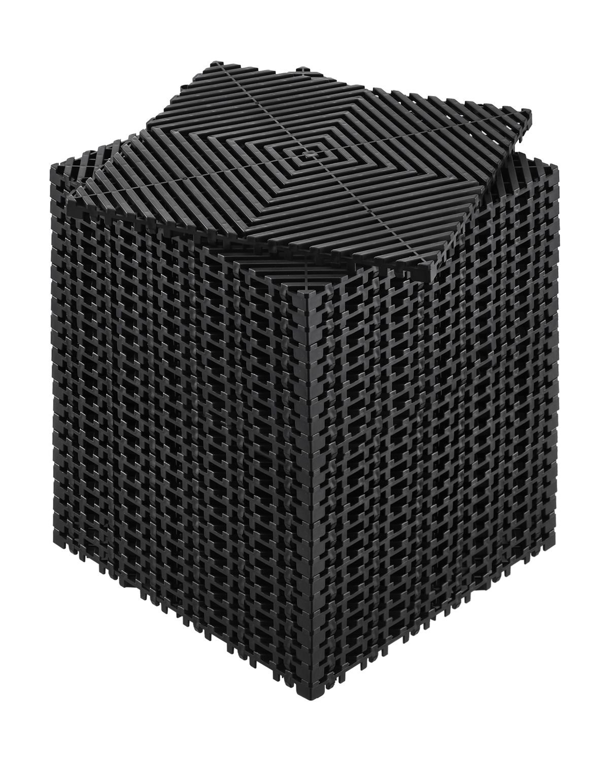 interlocking drainage mat, 12' x 12' modular interlocking cushion, 24 pcs splicing drainage mats, non slip black pp drainage floor tile and shower mat, for garage, garden, kitchen & outdoor