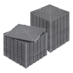 interlocking drainage mat, 12' x 12' modular interlocking cushion, 40 pcs splicing drainage mats, non slip gray pp drainage floor tile and shower mat, for garage, garden, kitchen & outdoor