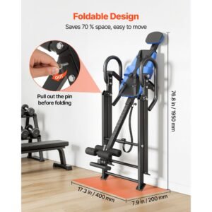 inversion table, 300 lbs capacity heavy duty back inverter stretcher, inverted table with dual roller locking, decompression tables for shoulders, neck, back, multi angle adjustable tether strap