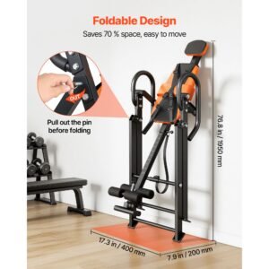 inversion table, 300 lbs capacity heavy duty back inverter stretcher, inverted table with dual roller locking, decompression tables for shoulders, neck, back, multi angle adjustable tether strap