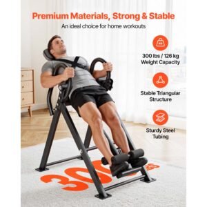 inversion table, 300 lbs capacity heavy duty back inverter stretcher, inverted table with stable structure, dual roller locking, decompression tables for shoulders, neck, back, knees