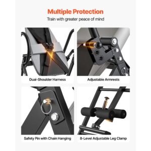 inversion table, 300 lbs capacity heavy duty back inverter stretcher, inverted table with stable structure, dual roller locking, decompression tables for shoulders, neck, back, knees