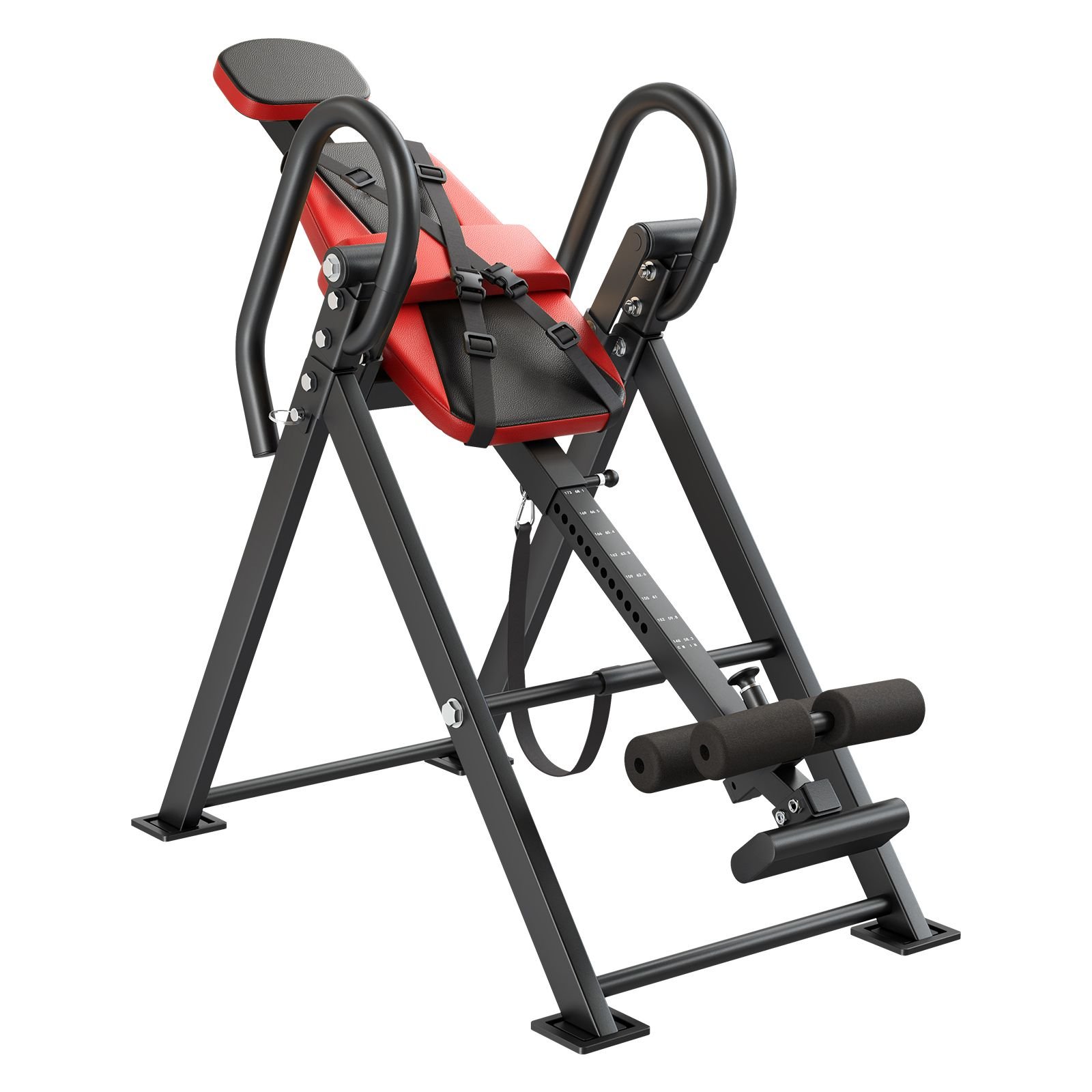 inversion table, 300 lbs capacity heavy duty inverted table, back inverter stretcher with dual roller locking, decompression tables for shoulders, neck, back, multi angle adjustable tether strap