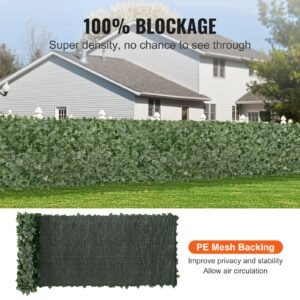 ivy privacy fence, 39 x 158in artificial green wall screen, greenery ivy fence with mesh cloth backing and strengthened joint, faux hedges vine leaf decoration for outdoor garden, yard, balcony