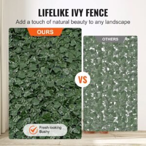 ivy privacy fence, 39 x 158in artificial green wall screen, greenery ivy fence with mesh cloth backing and strengthened joint, faux hedges vine leaf decoration for outdoor garden, yard, balcony