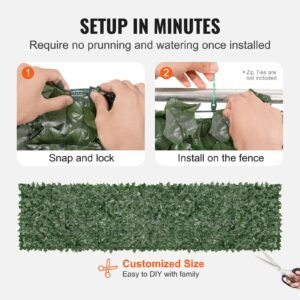 ivy privacy fence, 39 x 158in artificial green wall screen, greenery ivy fence with mesh cloth backing and strengthened joint, faux hedges vine leaf decoration for outdoor garden, yard, balcony