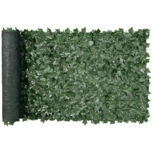 ivy privacy fence, 39 x 98 in artificial green wall screen, greenery ivy fence with mesh cloth backing and strengthened joint, faux hedges vine leaf decoration for outdoor garden, yard, balcony