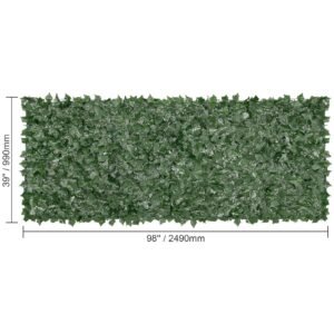 ivy privacy fence, 39 x 98 in artificial green wall screen, greenery ivy fence with mesh cloth backing and strengthened joint, faux hedges vine leaf decoration for outdoor garden, yard, balcony