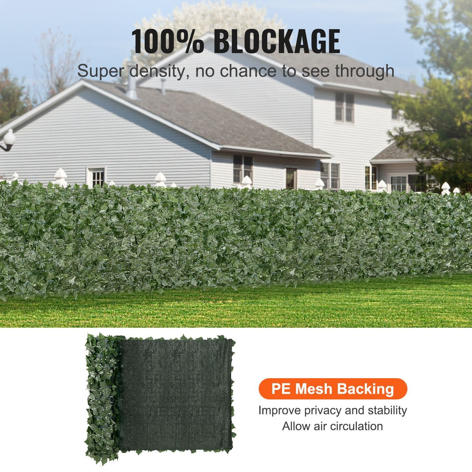 ivy privacy fence, 39 x 98 in artificial green wall screen, greenery ivy fence with mesh cloth backing and strengthened joint, faux hedges vine leaf decoration for outdoor garden, yard, balcony