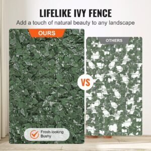 ivy privacy fence, 39 x 98 in artificial green wall screen, greenery ivy fence with strengthened joint, faux hedges vine leaf decoration for outdoor garden, yard, balcony, patio decor