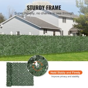 ivy privacy fence, 59 x 98 in artificial green wall screen, greenery ivy fence with strengthened joint, faux hedges vine leaf decoration for outdoor garden, yard, balcony, patio decor