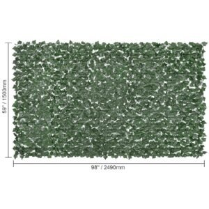 ivy privacy fence, 59 x 98 in artificial green wall screen, greenery ivy fence with strengthened joint, faux hedges vine leaf decoration for outdoor garden, yard, balcony, patio decor