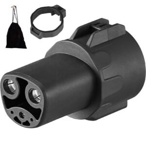 J1772 to Tesla Charger Adapter, 80 Amp 240V AC, SAE J1772 EV Charging Adapter to Tesla Plug, with Storage Bag Anti-Drop Lock IP65 Material, Compatible with Tesla Model 3, Y, S, X