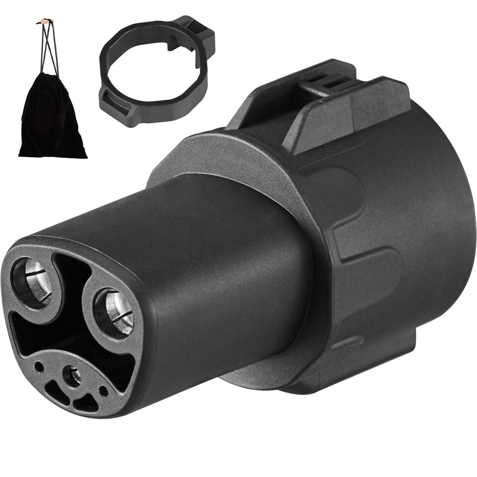 j1772 to tesla charger adapter, 80 amp 240v ac, sae j1772 ev charging adapter to tesla plug, with storage bag anti drop lock ip65 material, compatible with tesla model 3, y, s, x