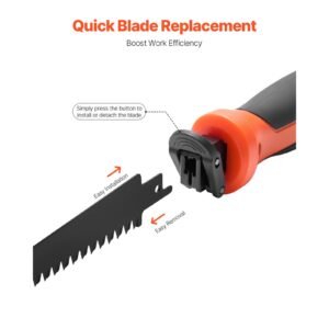 jab saw, 6 in keyhole saw with soft grip handle, 8 in 1 multi blades drywall jab saw, sharp jab saw with triple ground teeth, for cutting drywall wood metel plastic plywood wallboard thin sheet