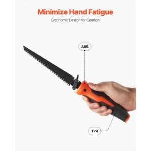 jab saw, 6 in keyhole saw with soft grip handle, 8 in 1 multi blades drywall jab saw, sharp jab saw with triple ground teeth, for cutting drywall wood metel plastic plywood wallboard thin sheet