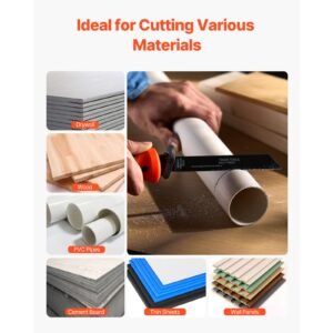 jab saw, 6 in keyhole saw with soft grip handle, 8 in 1 multi blades drywall jab saw, sharp jab saw with triple ground teeth, for cutting drywall wood metel plastic plywood wallboard thin sheet