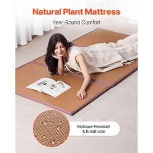 japanese tatami mat, 80 x 39 in foldable handwoven natural rattan tatami mat, non slip & easily cleaned japanese tatami floor mat, summer breathable sleeping mat for meditation yoga relaxation