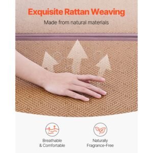 japanese tatami mat, 80 x 39 in foldable handwoven natural rattan tatami mat, non slip & easily cleaned japanese tatami floor mat, summer breathable sleeping mat for meditation yoga relaxation