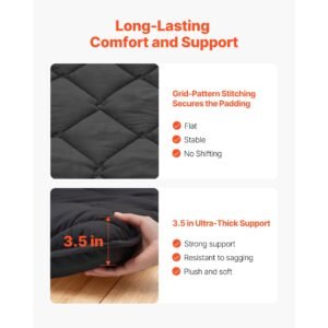 japanese tatami mat, full size foldable japanese tatami mattress, futon mattress with storage bag & fastener, 9 layer floor mat for sleeping, dormitory, meditation, yoga, 80 x 54 x 3.5 in, black