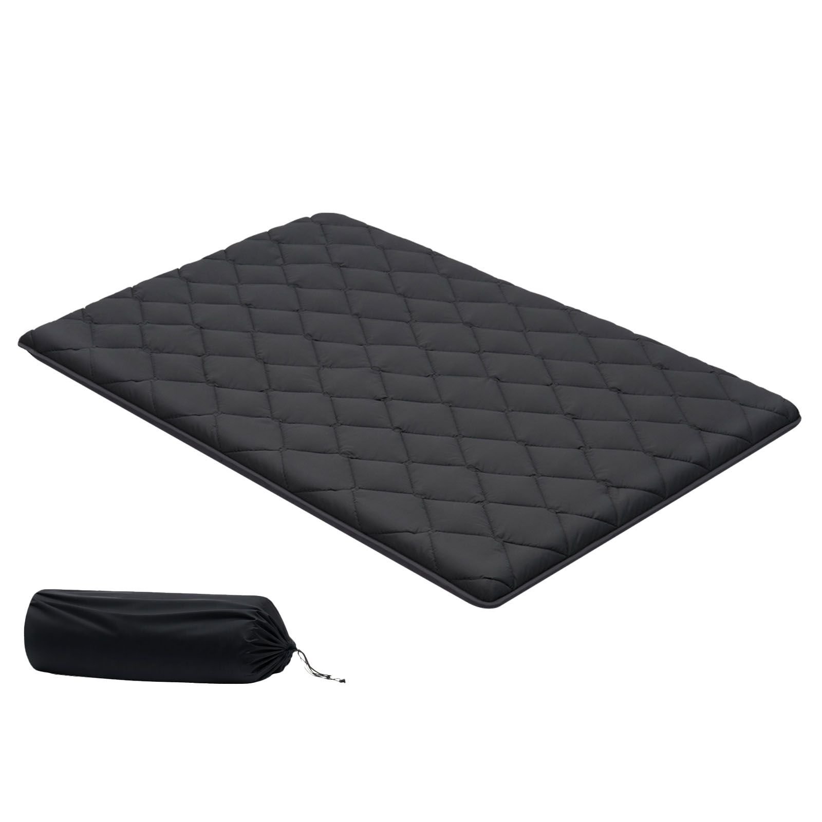 japanese tatami mat, full size foldable japanese tatami mattress, futon mattress with storage bag & fastener, 9 layer floor mat for sleeping, dormitory, meditation, yoga, 80 x 54 x 3.5 in, black