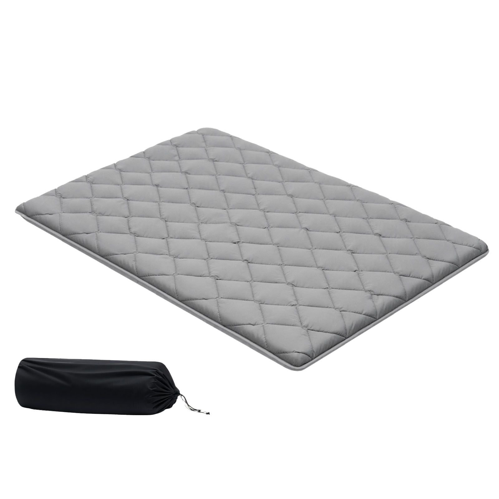 japanese tatami mat, full size foldable japanese tatami mattress, futon mattress with storage bag & fastener, 9 layer floor mat for sleeping, dormitory, meditation, yoga, 80 x 54 x 3.5 in, gray