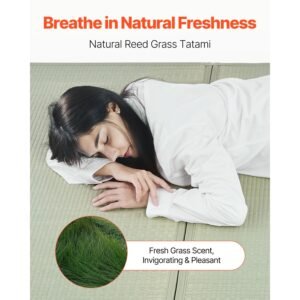 japanese tatami mat, queen size foldable japanese tatami mattress( natural rush grass), japanese floor mattress with non slip backing & fresh scent, futon mattress for sleeping meditation yoga