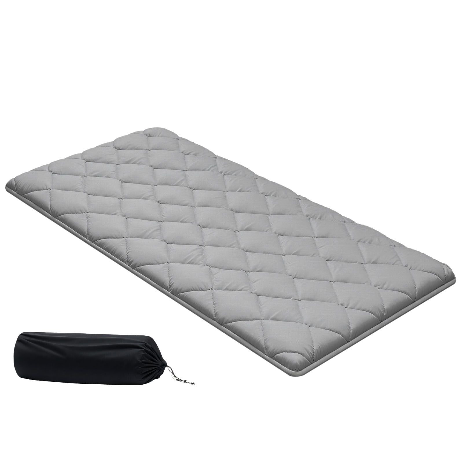 japanese tatami mat, twin size foldable japanese tatami mattress, futon mattress with storage bag & fastener, 9 layer floor mat for sleeping, dormitory, meditation, yoga, 80 x 39 x 2.5 in, gray