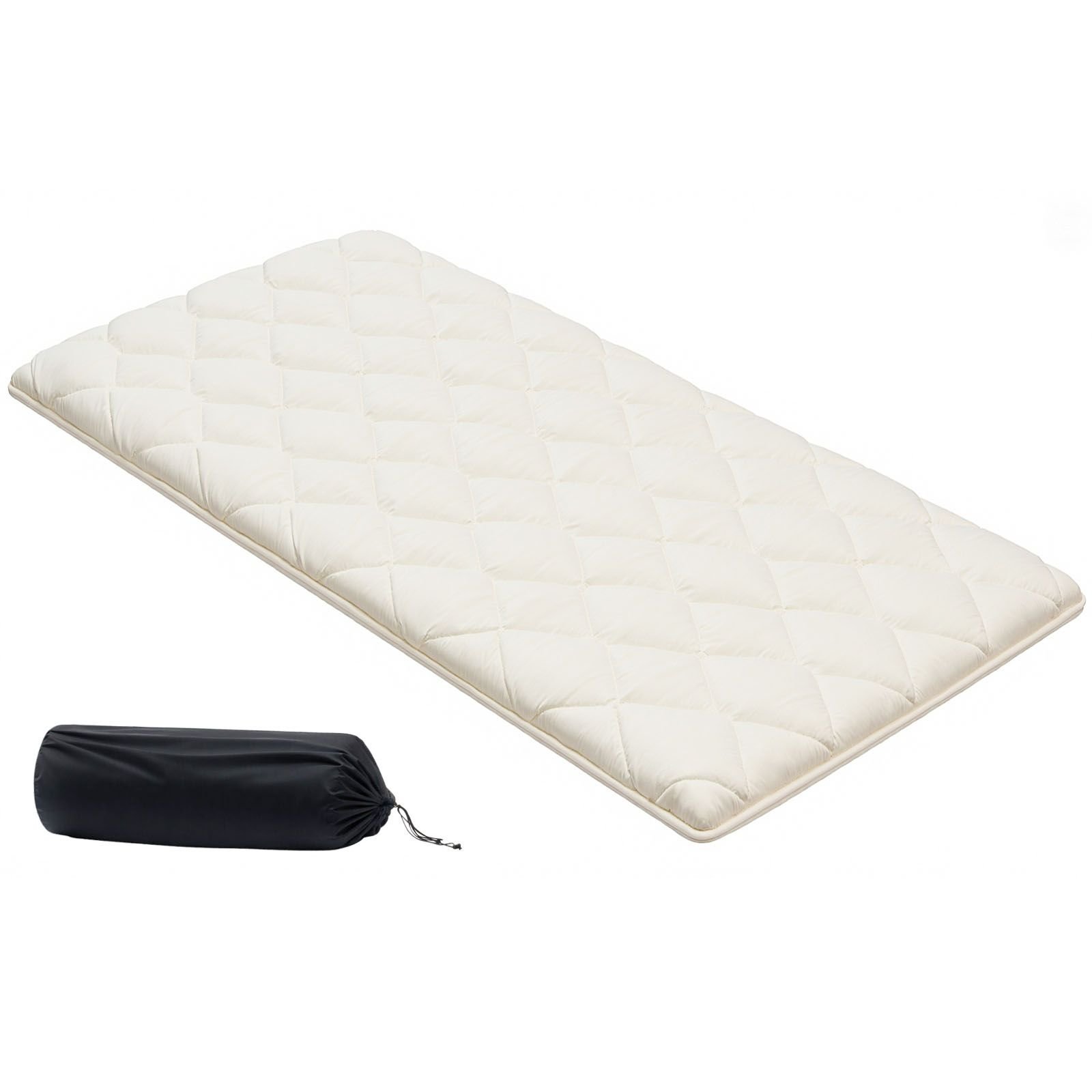 japanese tatami mat, twin size foldable japanese tatami mattress, futon mattress with storage bag & fastener, 9 layer floor mat for sleeping, dormitory, meditation, yoga, 80 x 39 x 2.5 in, white