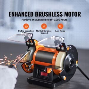 jewelry polisher, bench grinder polishing & buffing machine, 3590rpm bench lathe polisher with 1 wool wheel & 1 abrasive fiber wheel & 1 grinding wheel & 100pcs tools