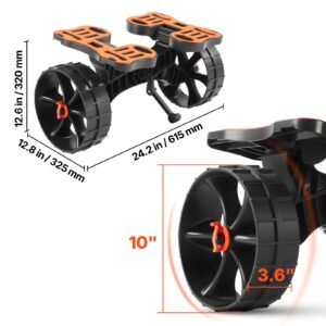 kayak cart, 300 lbs load capacity, foldable kayak trolley with 10 inch solid rubber tires & 1 ratchet strap, paddle board trolley for carrying kayaks, canoes, paddleboards, float mats, jon boats