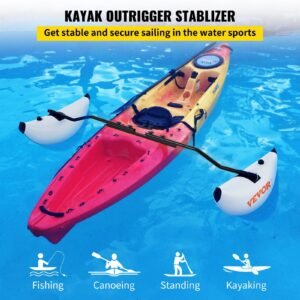 kayak outrigger stabilizers, 2 pcs, pvc inflatable outrigger float with sidekick arms rod, standing float stabilizer system kit for kayaks, canoes, fishing boats