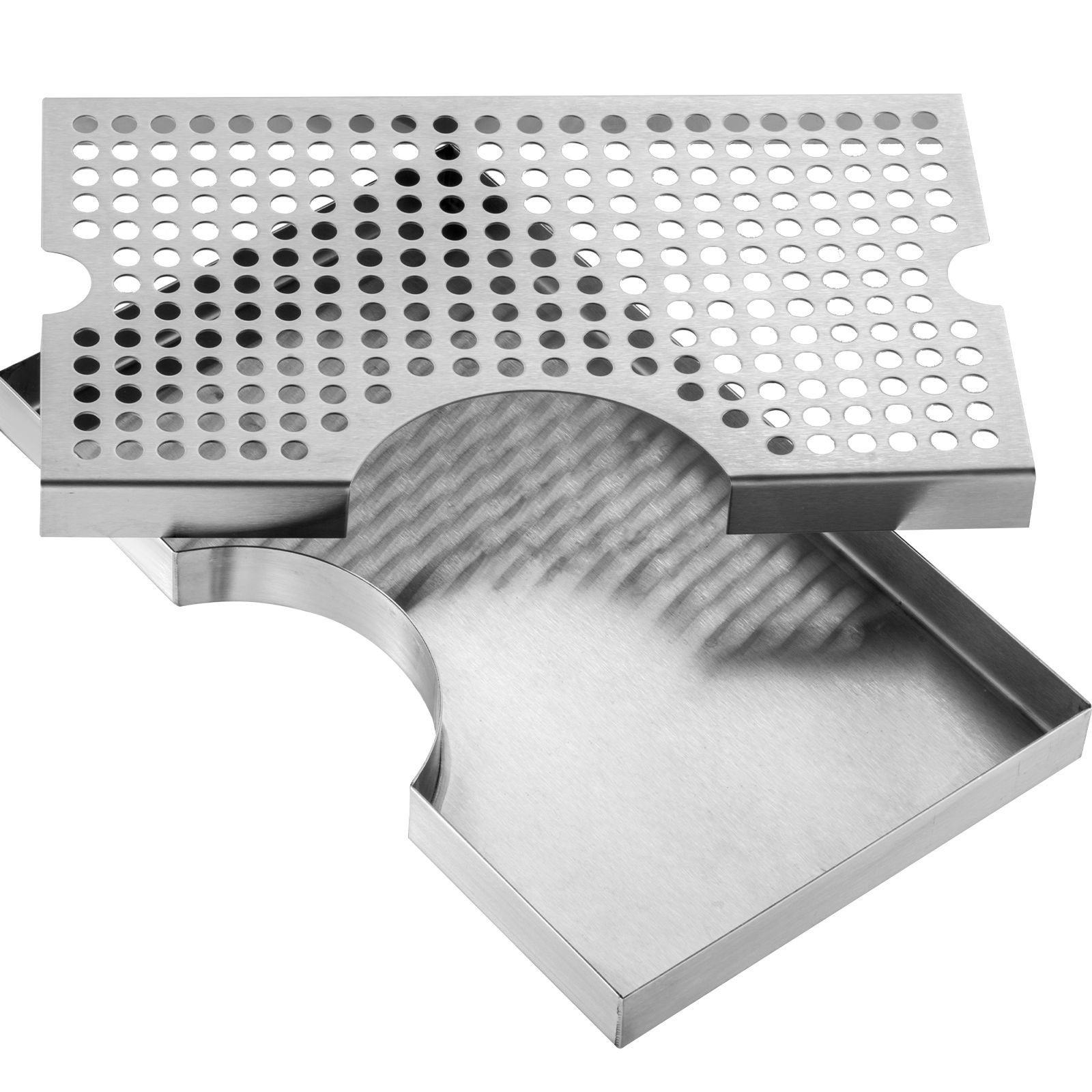 kegerator beer drip tray, 304 stainless steel keg drip trays with 4 non slip rubber pads and detachable cover, heat / cold resistant beer tower drip pan for bar restaurant coffee shop home