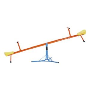 kids seesaw, 100 lbs load capacity per seat, sit and spin teeter totter with 3 prong support legs, kids outdoor playground equipment, swiveling 360 degrees rotating for children aged 3+