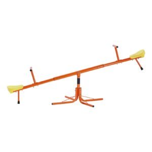 Kids Seesaw, 100 lbs Load Capacity per Seat, Sit and Spin Teeter Totter with 4-prong Support Legs, Kids Outdoor Playground Equipment, Swiveling 360 Degrees Rotating for Children Aged 3+