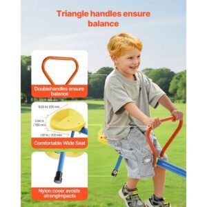 kids seesaw, 110 lbs load capacity per seat, sit and spin teeter totter with 4 prong support legs, kids outdoor playground equipment, swiveling 360 degrees rotating for children aged 3+, 4 seats